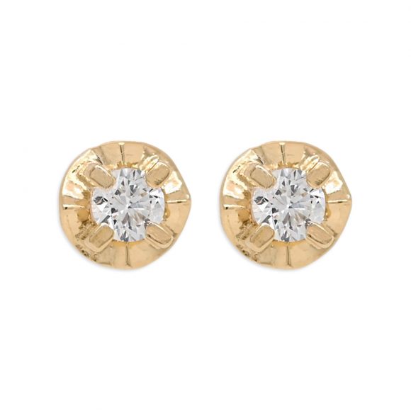 orecchini diamante punto luce in oro giallo
