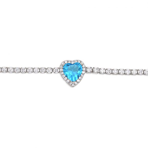 collana tennis cuore donna argento e zirconi Gold Gallery - immagine 2