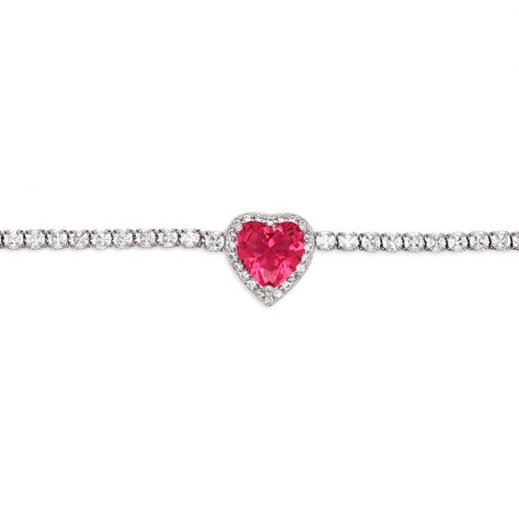 collana tennis cuore donna argento e zirconi Gold Gallery - immagine 2