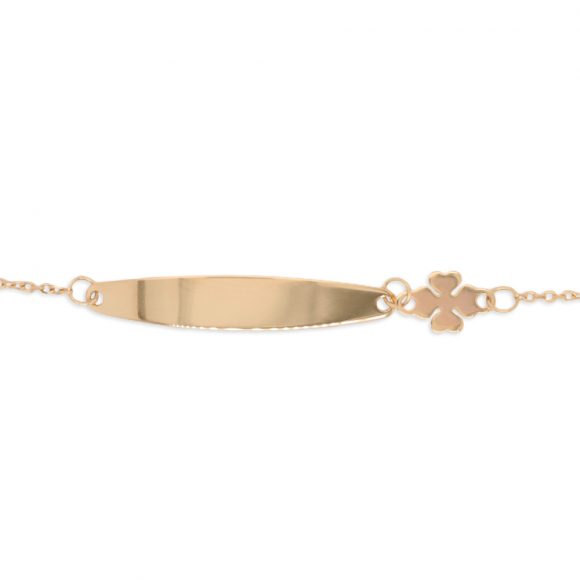 bracciale piastra bimbo unisex in oro giallo - immagine 2