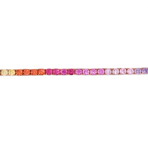 bracciale tennis unisex argento e zirconi arcobaleno Gold Gallery - immagine 2