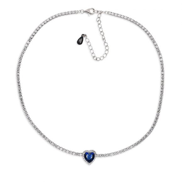 collana tennis cuore donna argento e zirconi Gold Gallery