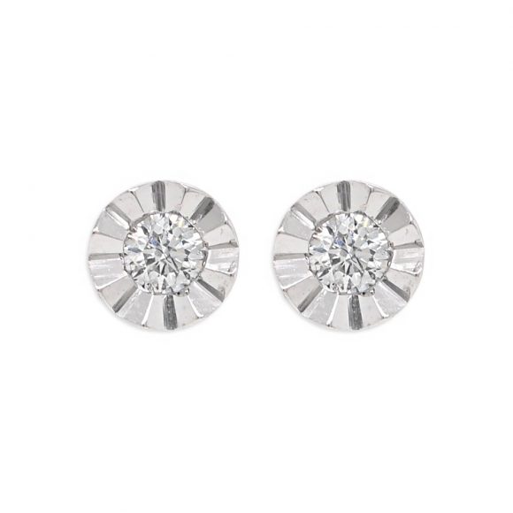 orecchini diamante punto luce in oro bianco