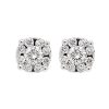 orecchini pavè diamante punto luce in oro bianco