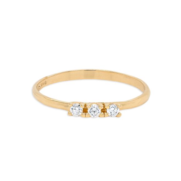 anello diamanti trilogy in oro giallo