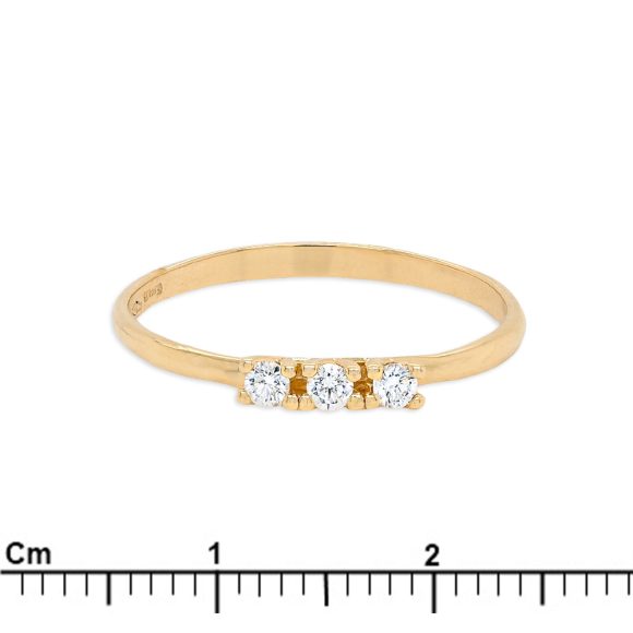 anello diamanti trilogy in oro giallo - immagine 3