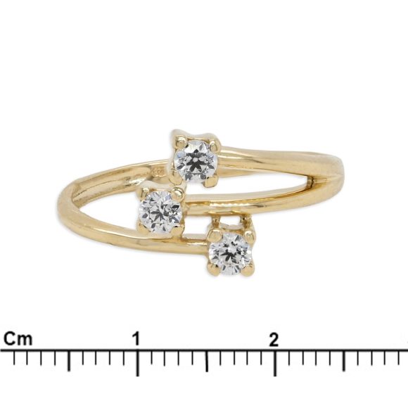 anello trilogy in oro giallo e zirconi - immagine 3