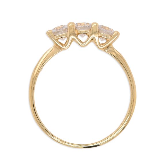 anello trilogy in oro giallo e zirconi - immagine 2