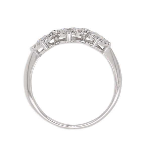 anello pavè in oro bianco e zirconi - immagine 2