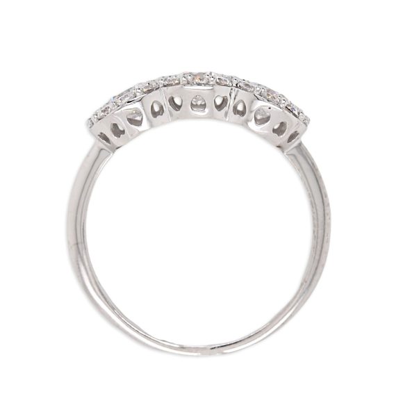 anello pavè in oro bianco e zirconi - immagine 2