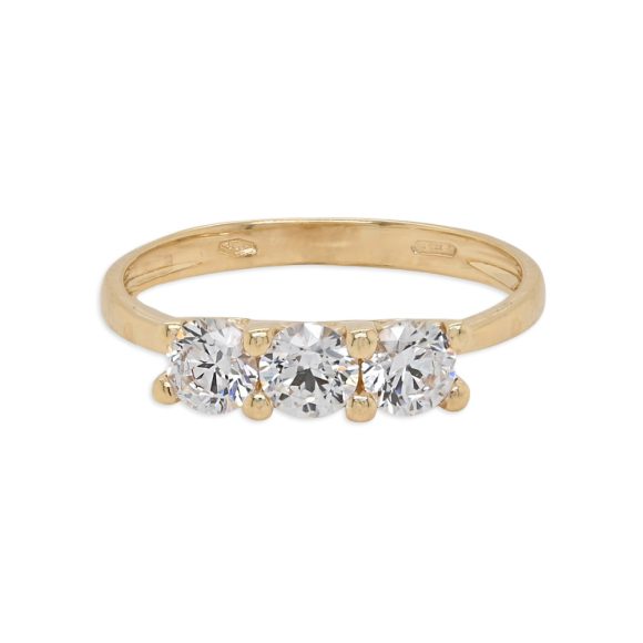 anello trilogy in oro giallo e zirconi