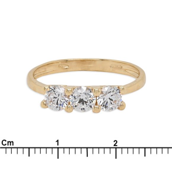 anello trilogy in oro giallo e zirconi - immagine 3