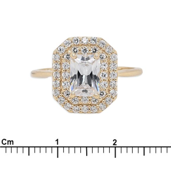 anello in oro giallo e pavè di zirconi - immagine 3