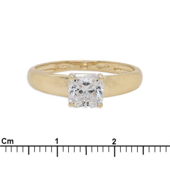 anello solitario in oro giallo e zircone - immagine 3