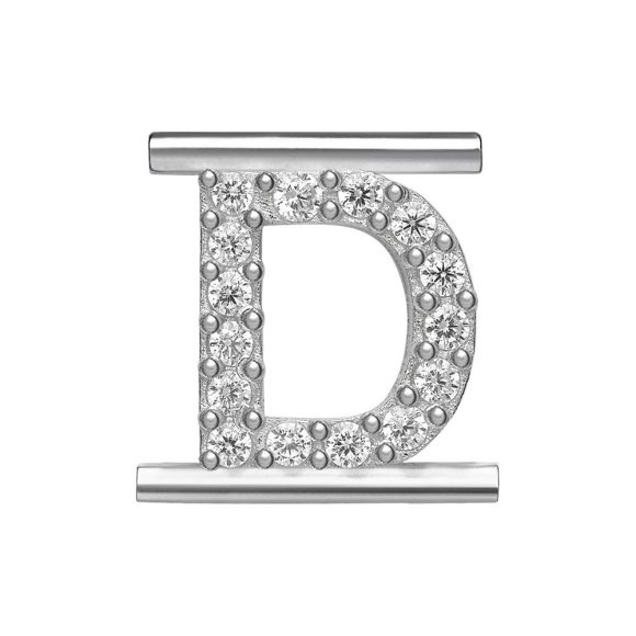 charm "Lettera D" argento e zirconi MOODS Eleonora Giordani EG0004