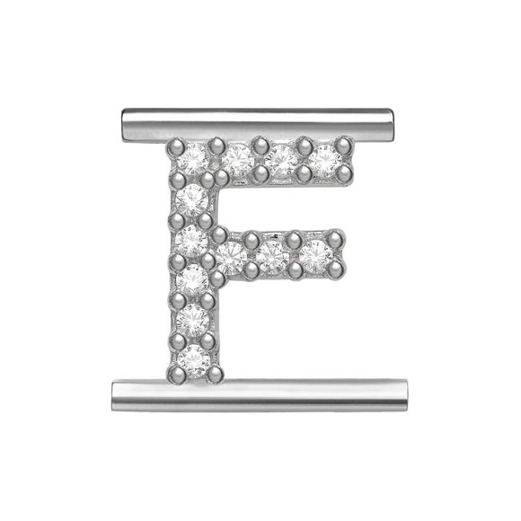 charm "Lettera F" argento e zirconi MOODS Eleonora Giordani EG0006