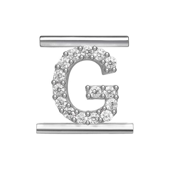 charm "Lettera G" argento e zirconi MOODS Eleonora Giordani EG0007