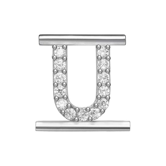 charm "Lettera U" argento e zirconi MOODS Eleonora Giordani EG0021
