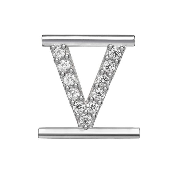 charm "Lettera V" argento e zirconi MOODS Eleonora Giordani EG0022