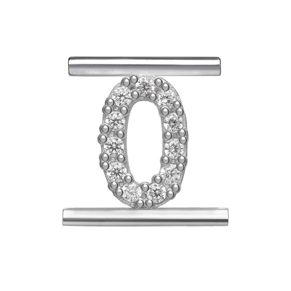 charm "Numero 0" argento e zirconi MOODS Eleonora Giordani EG0040