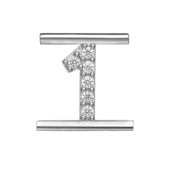 charm "Numero 1" argento e zirconi MOODS Eleonora Giordani EG0041