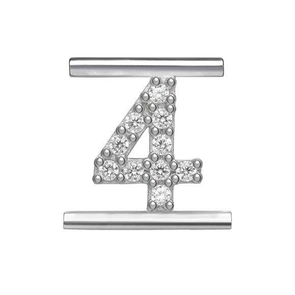 charm "Numero 4" argento e zirconi MOODS Eleonora Giordani EG0044