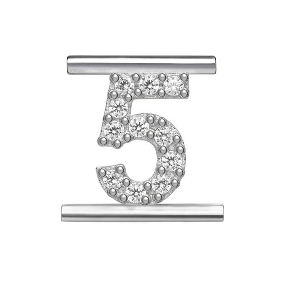 charm "Numero 5" argento e zirconi MOODS Eleonora Giordani EG0045