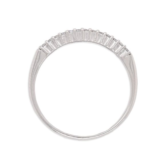 anello pavè in oro bianco e zirconi - immagine 3