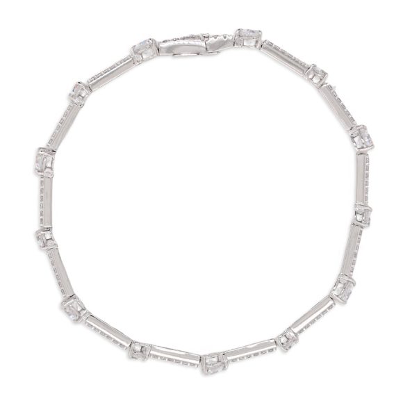 tennis cuori in oro bianco e zirconi - immagine 2