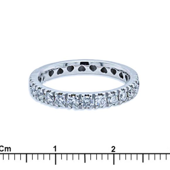 anello veretta diamanti in oro bianco - immagine 2