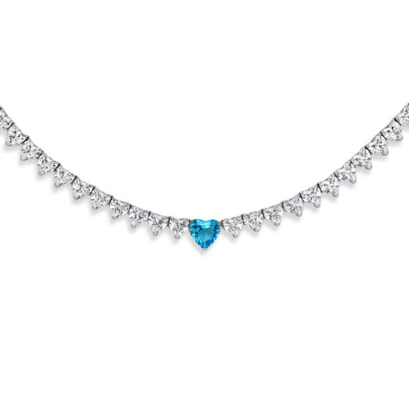 collana tennis cuore donna argento e zirconi Gold Gallery