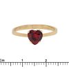 anello solitario cuore in oro giallo e zircone - immagine 2