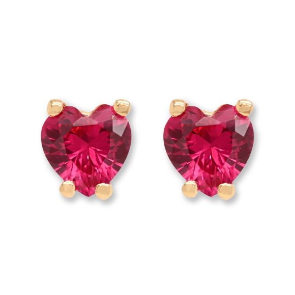 orecchini cuore in oro giallo e zircone