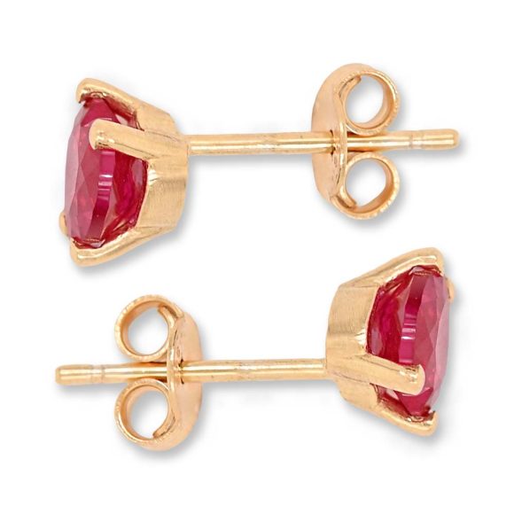 orecchini cuore in oro giallo e zircone - immagine 2