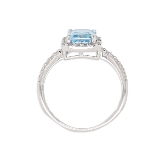 anello in oro bianco con zirconi - immagine 3