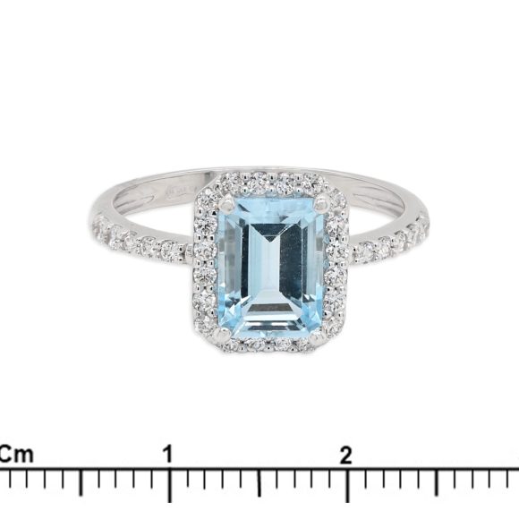 anello in oro bianco con zirconi - immagine 2