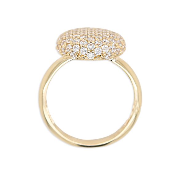 anello in oro giallo e zirconi - immagine 2