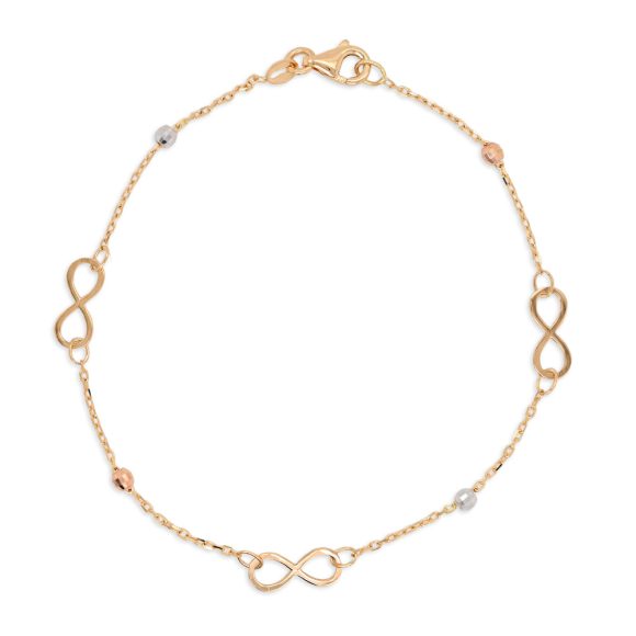 bracciale in oro tricolore con simbolo infinito Gold Gallery 234659