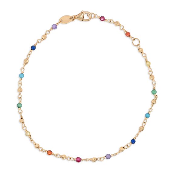 bracciale in oro giallo e perline multicolore Gold Gallery 260884