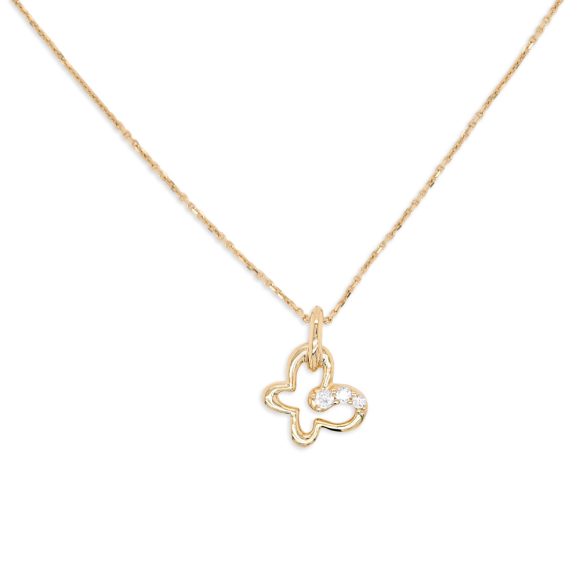 collana con farfalla in oro giallo e zirconi Gold Gallery 261552