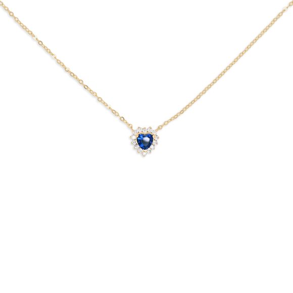 collana in oro giallo e zirconi a cuore A367