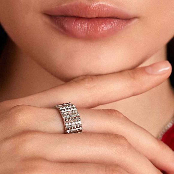 anello in argento e zirconi Rosato - immagine 2