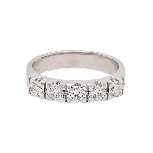 anello pavè diamanti in oro bianco