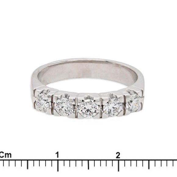 anello pavè diamanti in oro bianco - immagine 3