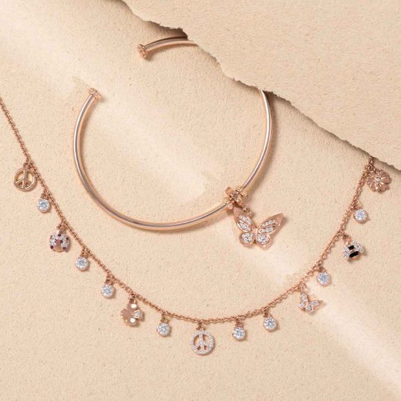 charm Farfalla argento e zirconi Rosato RZ180 - immagine 2