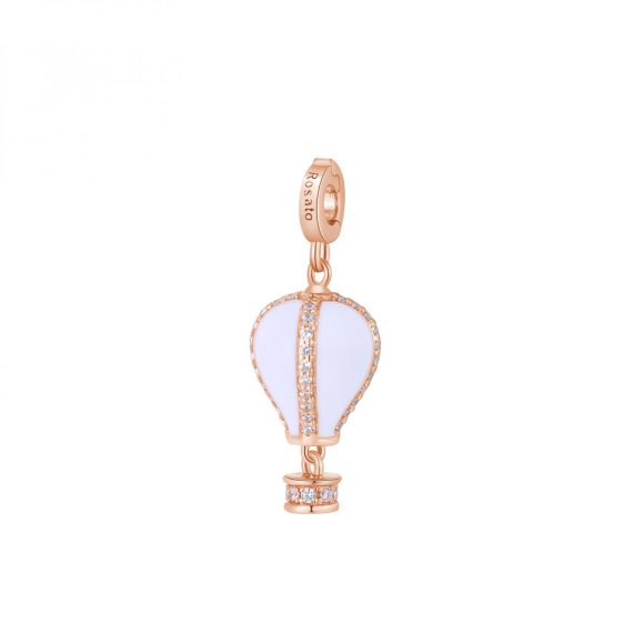 charm Mongolfiera argento e zirconi Rosato