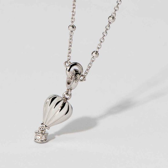 charm Mongolfiera argento e zirconi Rosato - immagine 2