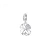 charm Quadrifoglio argento e zirconi Rosato