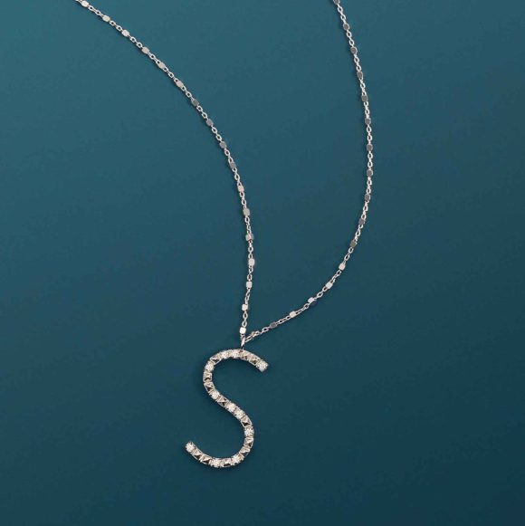 collana in argento e zirconi lettera "S" Rosato RZCU19 - immagine 2