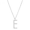 collana in argento e zirconi lettera "E" Rosato RZCU05